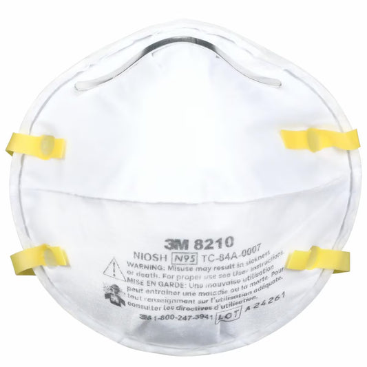 「排気弁なし|1ケースで8小箱入」 3M Japan|スリーエム ジャパン 使い捨て式防じんマスク 8210 N95 米国労働安全衛生研究所(NIOSH)認可のN95マスク-粒子捕集効率95%以上 1ケース(160枚入)