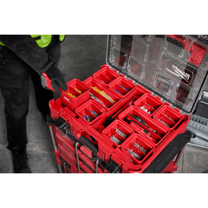 「PackOut」 Milwaukee Tool | ミルウォーキーツール PACKOUT™ 小物収納(102mm x 102mm) 2個セット 48 - 22 - 8062 - MisakaZoo