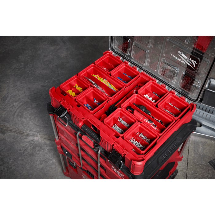「PackOut」 Milwaukee Tool | ミルウォーキーツール PACKOUT™ 小物収納(203mm x 102mm) 2個セット 48 - 22 - 8063 - MisakaZoo