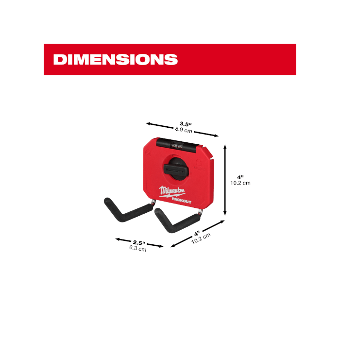 「PackOut」 Milwaukee Tool | ミルウォーキーツール PACKOUT™ ユーティリティフック ストレート Sサイズ 48 - 22 - 8334 - MisakaZoo