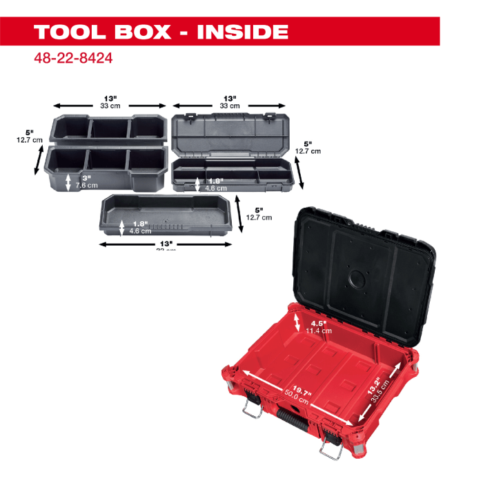 「PackOut」 Milwaukee Tool | ミルウォーキーツール PACKOUT™ ツールボックス(Mサイズ) 48 - 22 - 8424 - MisakaZoo