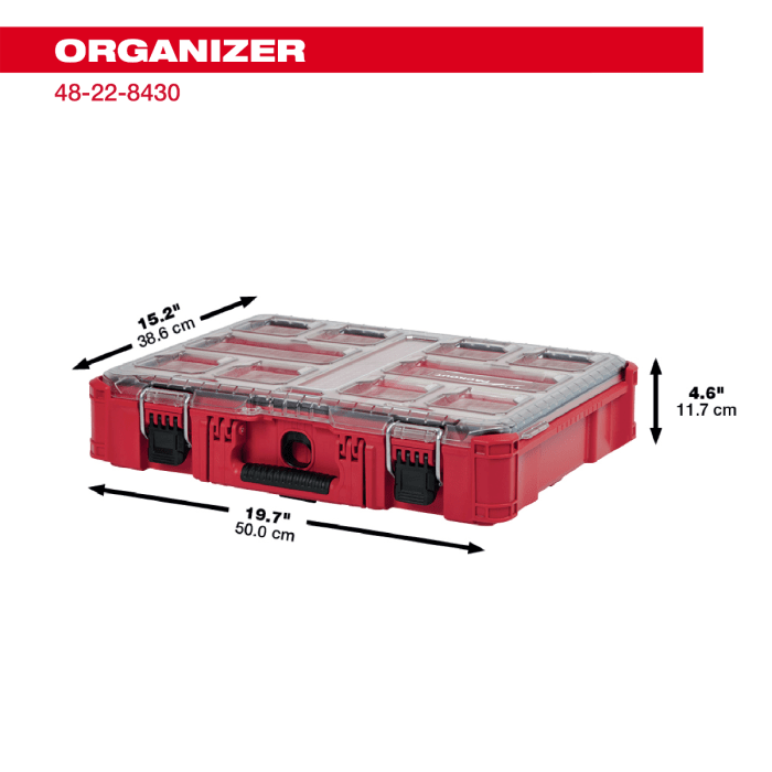 「PackOut」 Milwaukee Tool |ミルウォーキーツール PACKOUT™ オーガナイザー(Mサイズ)48 - 22 - 8430 - MisakaZoo