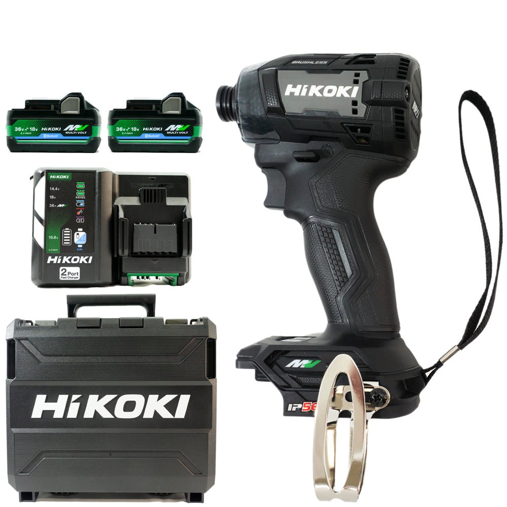「フルセット品」 Hikoki(ハイコーキ) 充電式インパクトドライバ WH36DD セット内容:本体+収納ケース+充電器1台(UC18YDML)+BlueTooth電池2台(BSL36A18BX) - MisakaZoo