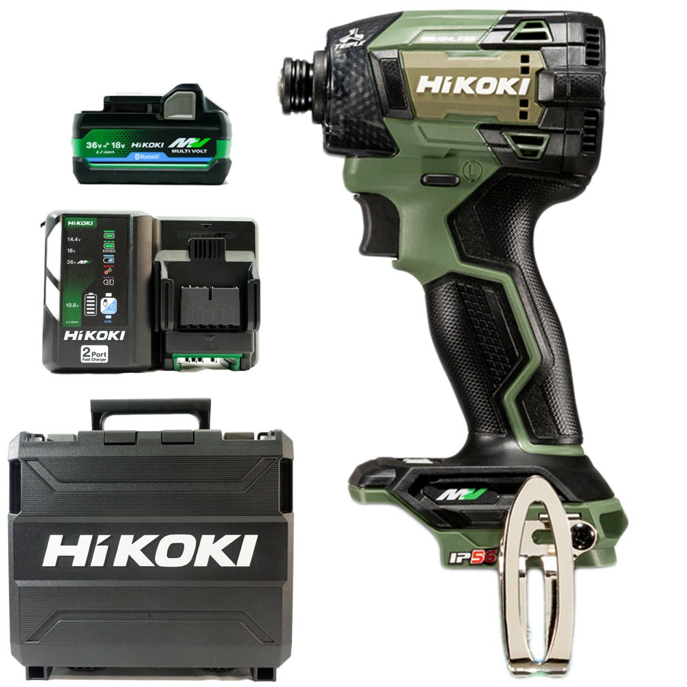 「電池1台セット品」 Hikoki(ハイコーキ) 充電式インパクトドライバ WH36DD セット内容(セットバラシ品 - OpenBox):本体+収納ケース+充電器1台(UC18YDML)+BlueTooth電池1台(BSL36A18BX) - MisakaZoo