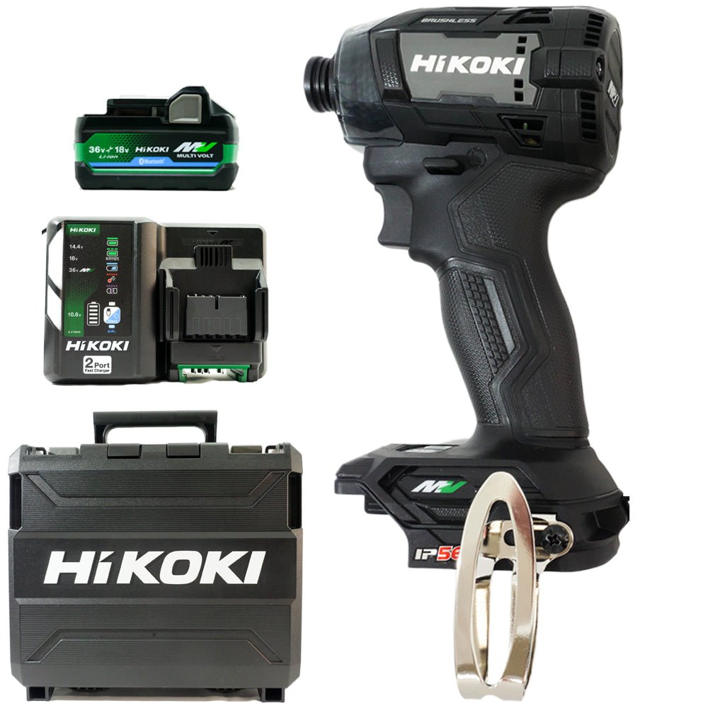 「電池1台セット品」 Hikoki(ハイコーキ) 充電式インパクトドライバ WH36DD セット内容(セットバラシ品 - OpenBox):本体+収納ケース+充電器1台(UC18YDML)+BlueTooth電池1台(BSL36A18BX) - MisakaZoo