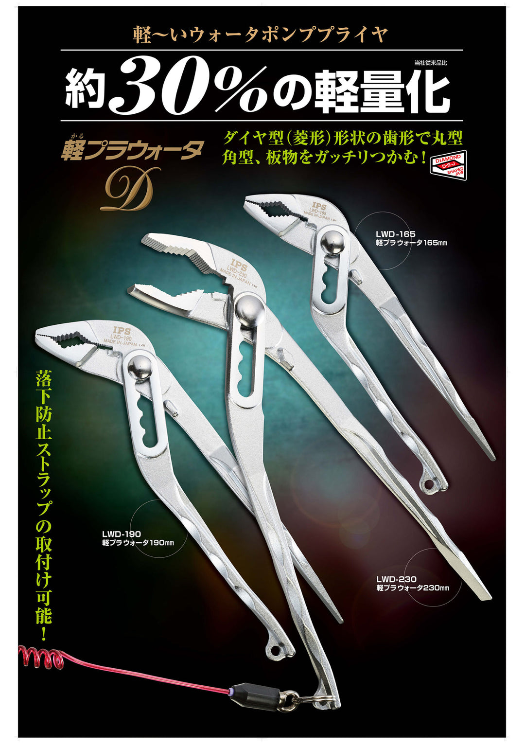 IPS PLIERS 軽プラ ウォータD 190mm LWD-190 画像5