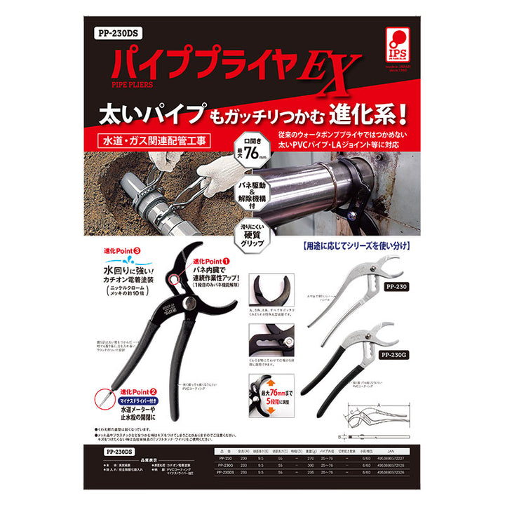 IPS PLIERS パイププライヤＥX PP-230DS 画像7