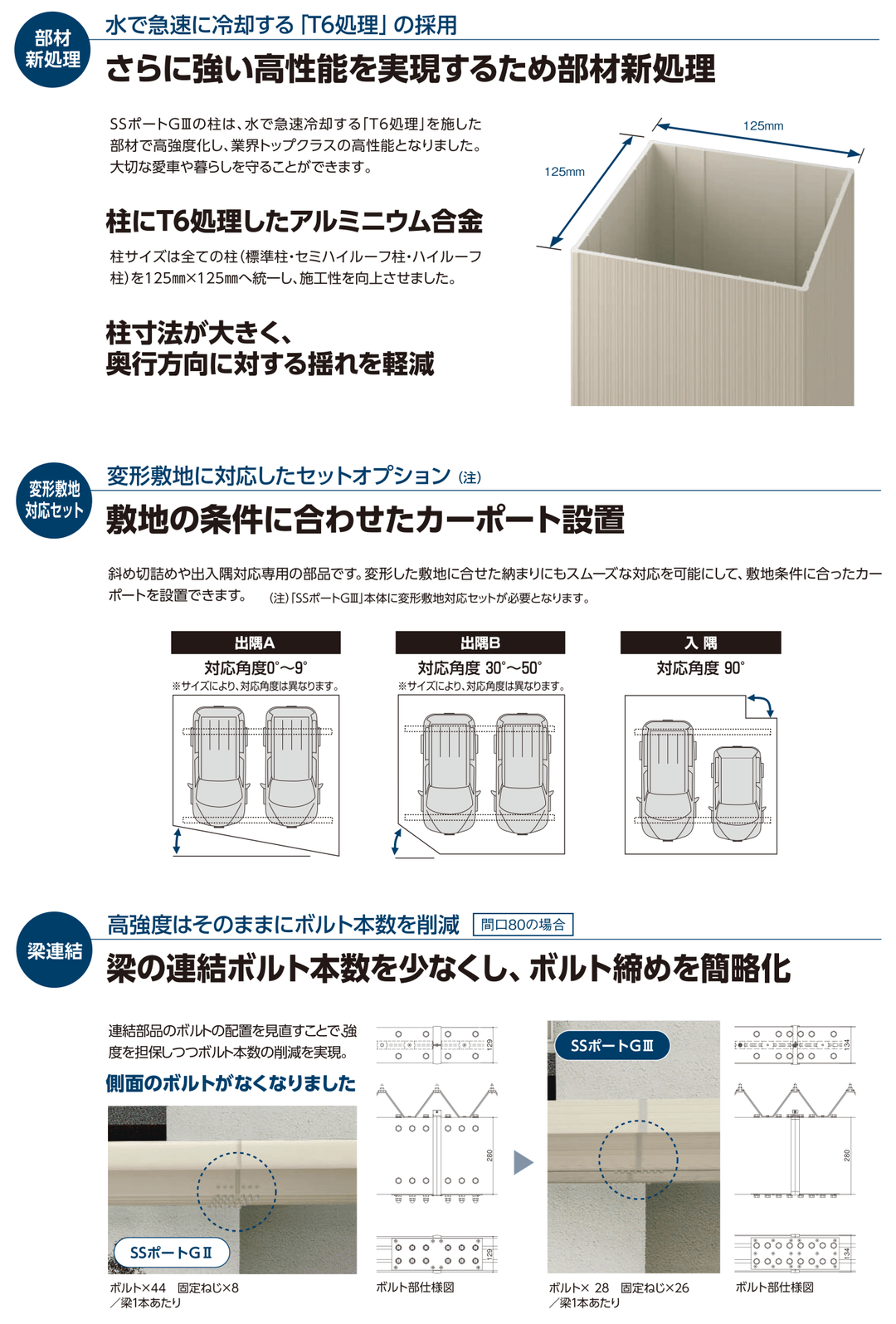 耐積雪100cmタイプ [L55-W55SA｜サイズ5432mm x 5470mm｜Aタイプ基本セット 2台用] ダイセン(Daisen) カーポート SSポートGIII - MisakaZoo