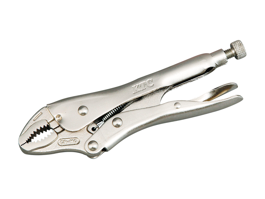[250WR] KTC(京都機械工具)ロッキングプライヤ 曲線あご（ワイヤーカッター付・全長220mm） 単品1本