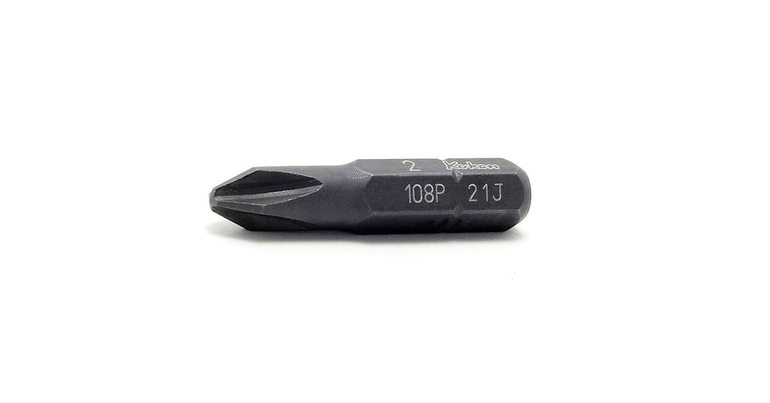 [108P.32-2] Ko-ken(コーケン) 1/4"(6.35mm)H プラスビット 全長32mm No.2 単品1本 - MisakaZoo