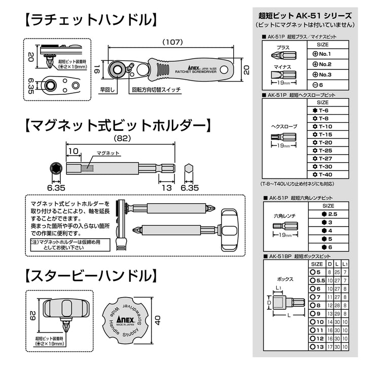 アネックス 525-28B 寸法図 1