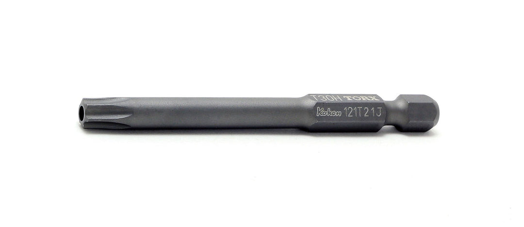 [121T.100-T15H] Ko-ken(コーケン) 1/4"(6.35mm)H イジリ止めトルクスビット 全長100mm T15H 単品1本 - MisakaZoo