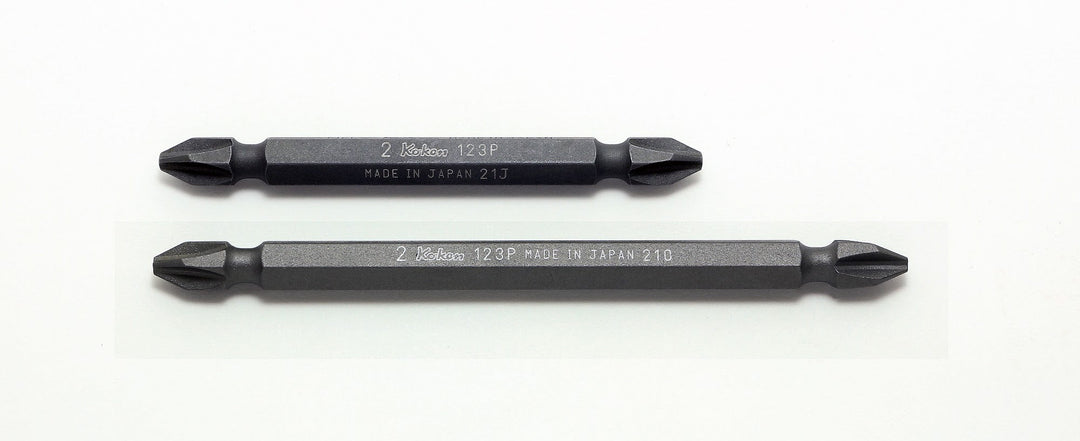 [123PG.100-1] Ko-ken(コーケン) 1/4"(6.35mm)H プラス両頭ビット(9mm溝/マグネット付) 全長100mm No.1 単品1本 - MisakaZoo