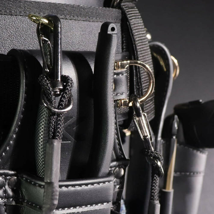 [AH-72BG] KUROKIN 黒金(Black & Gold) ドライバーペンチホルダー2段 LIGHT PU LEATHER SERIES 単品1個