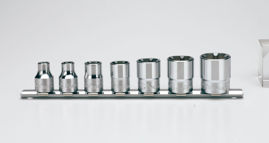 [RS3400LH/7] Ko-ken(コーケン) 3/8"(9.5mm)SQ. LHSソケットレールセット 7ヶ組 セット品7個 - MisakaZoo