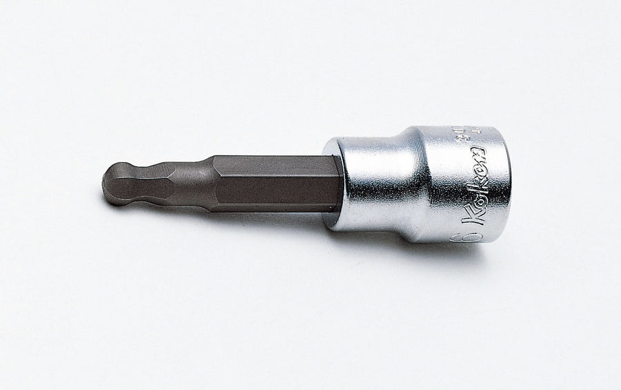 [3011M.62-3] Ko-ken(コーケン) 3/8"(9.5mm)SQ. ヘックスビットソケット(ボールポイント) 全長62mm 3mm 単品1本 - MisakaZoo