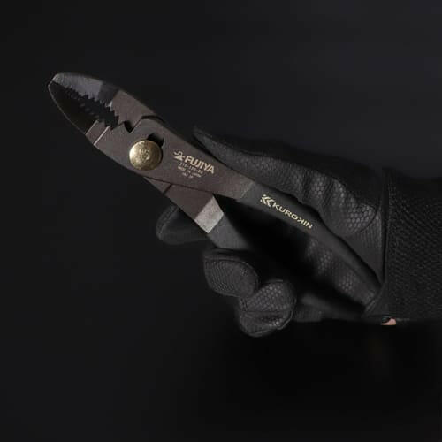 [210-190-BG] KUROKIN 黒金(Black & Gold) 薄型コンビネーションプライヤー（ベント） 単品1丁 - MisakaZoo