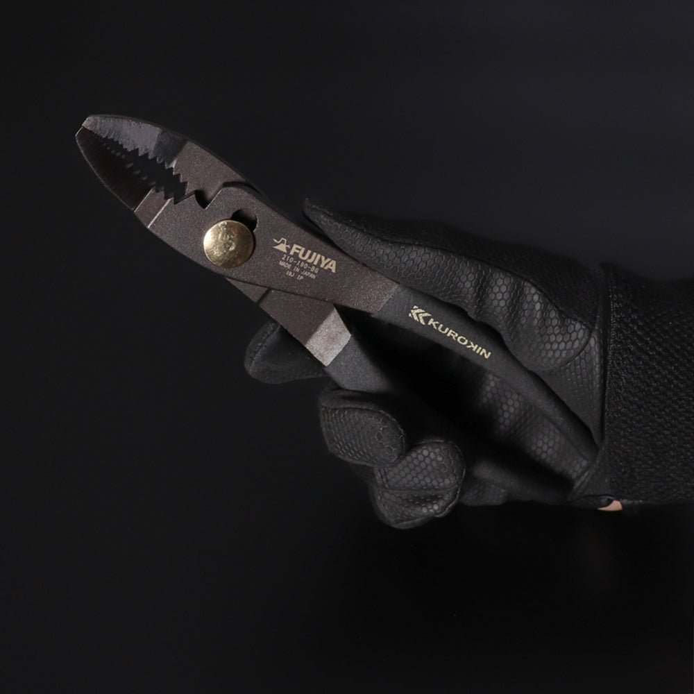 [210-190-BG] KUROKIN 黒金(Black & Gold) 薄型コンビネーションプライヤー（ベント） 単品1丁 - MisakaZoo