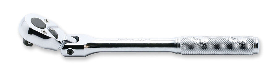 [2774N] Ko-ken(コーケン) 1/4"(6.35mm)SQ. 首振りラチェットハンドル(ローレットグリップ) 全長161mm 単品1本 - MisakaZoo
