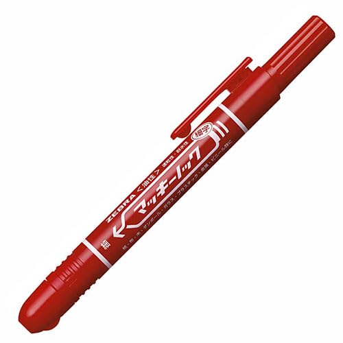 [MisakaZoo 2本セット MO-Pack] ゼブラ P-YYSS6-R ノック式 油性マーカー マッキーノック 細字 赤 - MisakaZoo