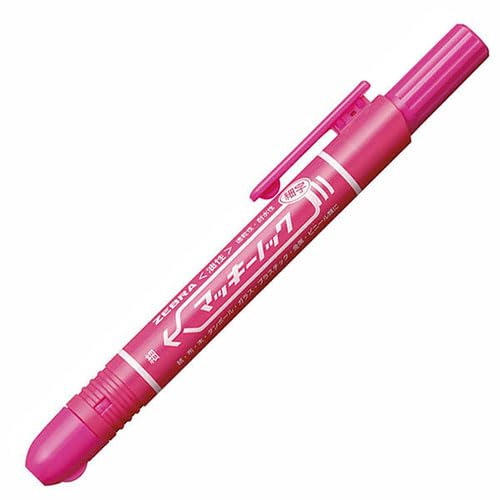 [MisakaZoo 2本セット MO-Pack] ゼブラ P-YYSS6-P ノック式 油性マーカー マッキーノック 細字 ピンク - MisakaZoo