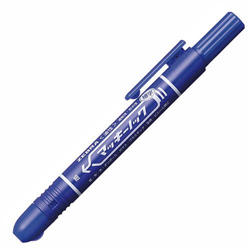 [MisakaZoo 2本セット MO-Pack] ゼブラ P-YYSS6-BL ノック式 油性マーカー マッキーノック 細字 青 - MisakaZoo