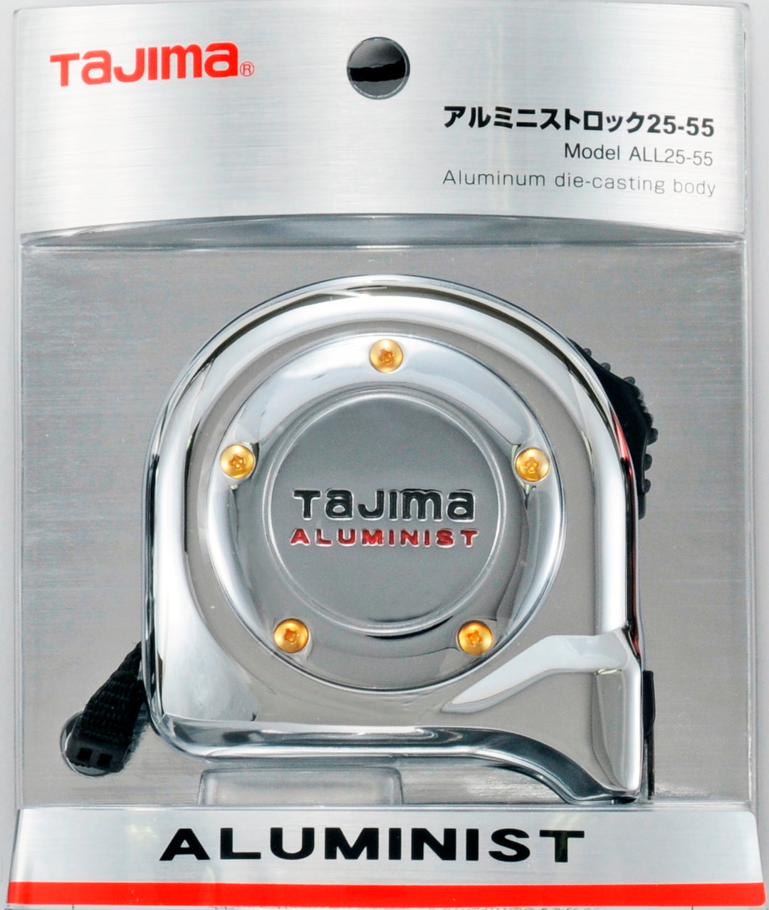 [ALL25-55CRC] タジマ(TAJIMA) アルミニスト 25mm幅5.5m クロム 単品1個