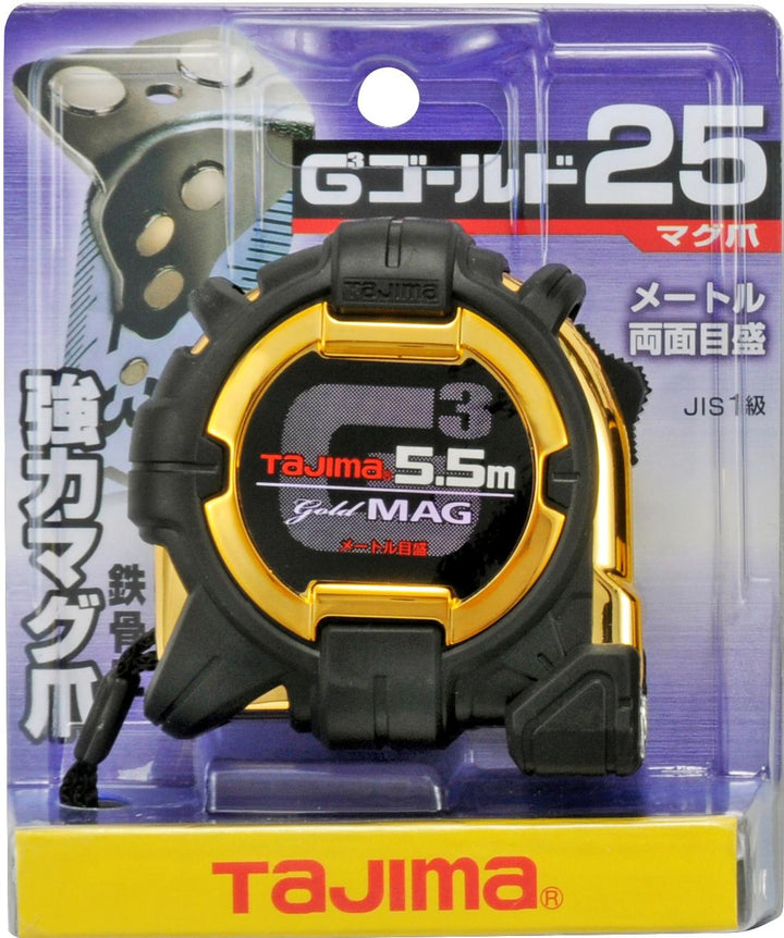 [G3GLM25-55BL] タジマ(TAJIMA) G3ゴールド 25mm幅5.5m マグ 単品1個