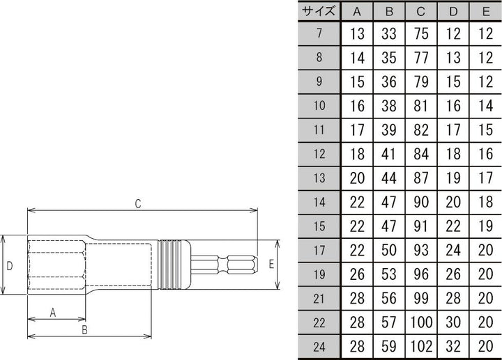 [TSK-SD17-12K〜TSK-SD21-12K] タジマ(TAJIMA) SDソケット 12角 単品（全3サイズ）