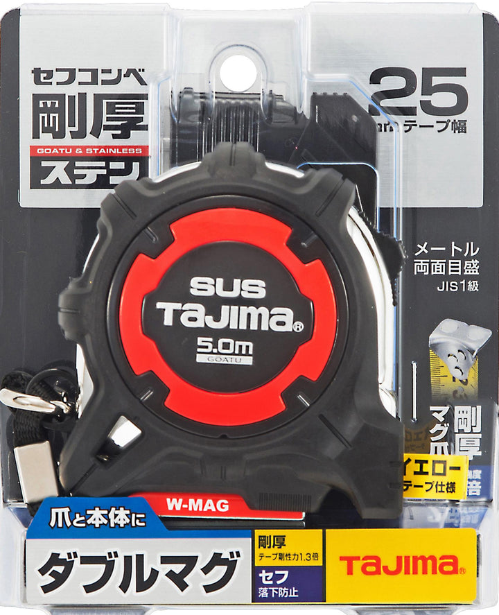 [GASFGSLWM25-50] タジマ(TAJIMA) 剛厚Gステン 25mm幅5.0m セフダブルマグ 単品1個