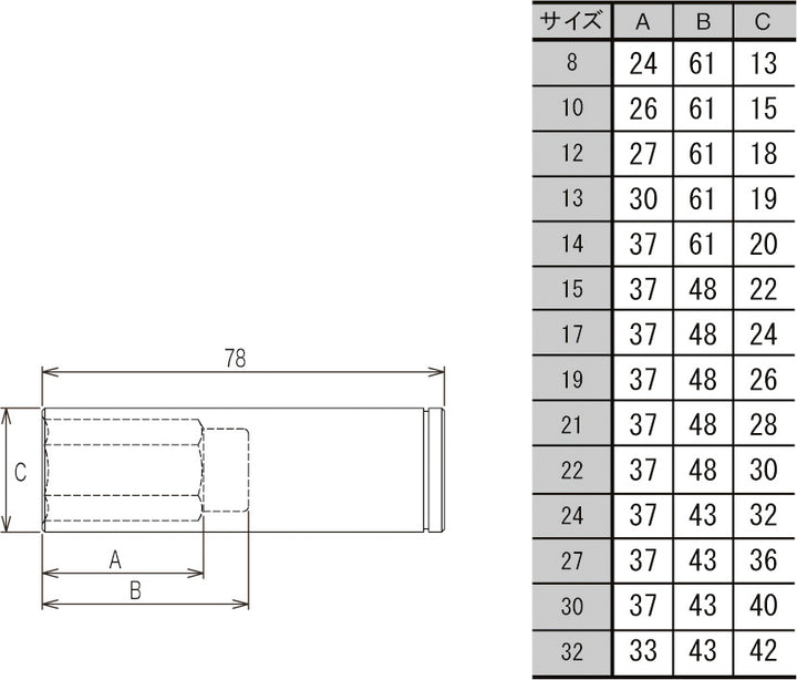 [TSKA4-15-6K] タジマ(TAJIMA) ソケットアダプター4分用交換ソケット 15mm 6角 単品1個