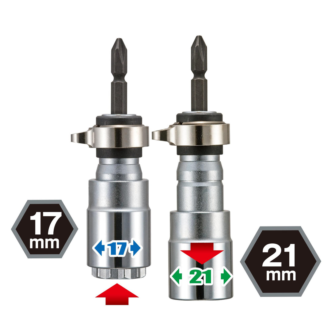 [BS1721RB-12K] タジマ(TAJIMA) ビット交換式ソケット 落下防止付 ダブル 17×21 12角 単品1個