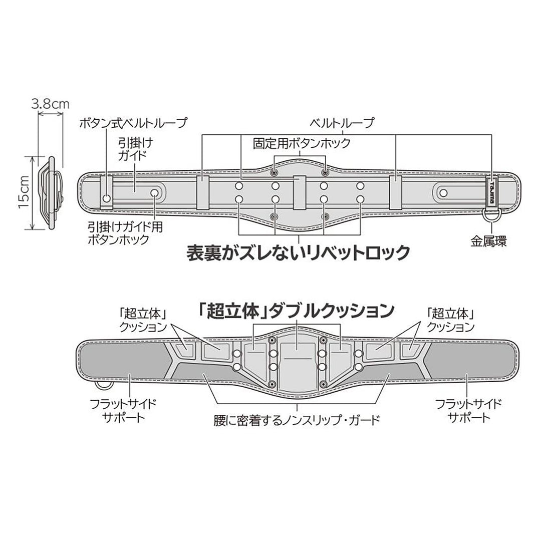 [CRX700〜CRX900] タジマ(TAJIMA) SEG胴当てベルト 超立体 単品（全3サイズ）