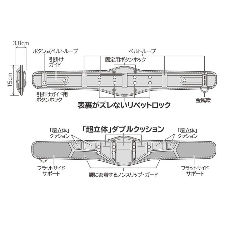 [CRX700〜CRX900] タジマ(TAJIMA) SEG胴当てベルト 超立体 単品（全3サイズ）
