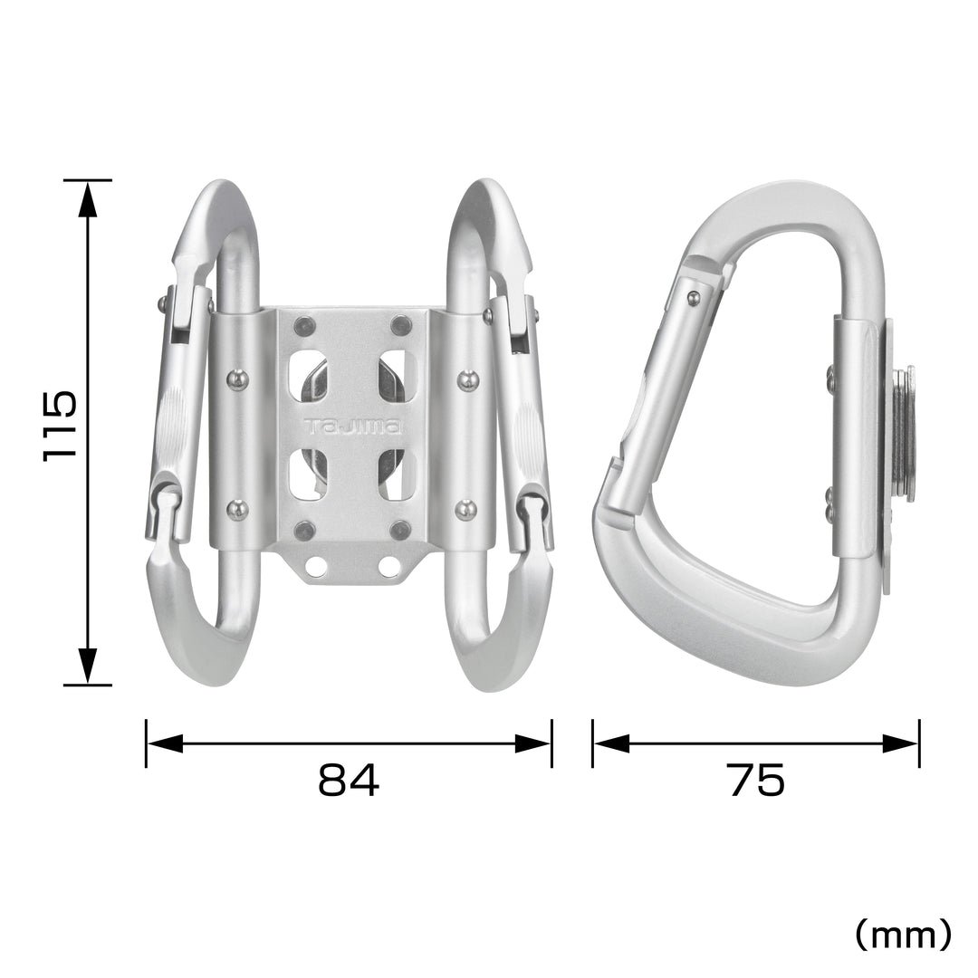 [SFKHA-CLW] タジマ(TAJIMA) セフ工具ホルダーアルミ カラビナ大 ダブル 単品1個
