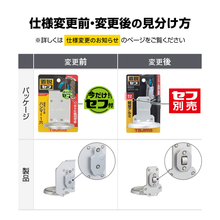 [SFKHA-H1] タジマ(TAJIMA) セフ工具ホルダーアルミ ハンマー1穴 単品1個