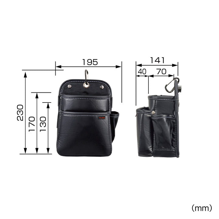 [SFKBN-2S2H] タジマ(TAJIMA) セフツイン腰袋 ナイロン 腰袋2段小 単品1個