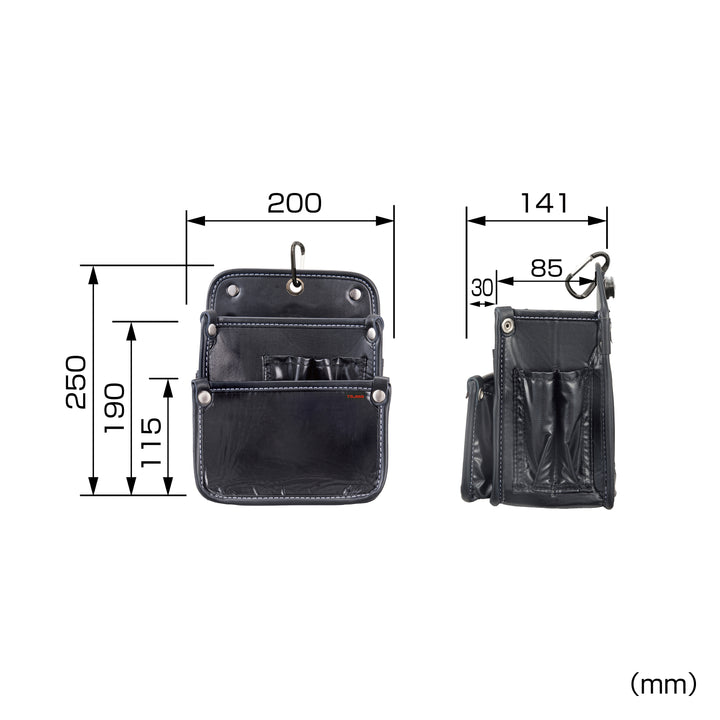 [SFKBN-DK2L2H] タジマ(TAJIMA) セフツイン腰袋 ナイロン 腰袋2段大 単品1個