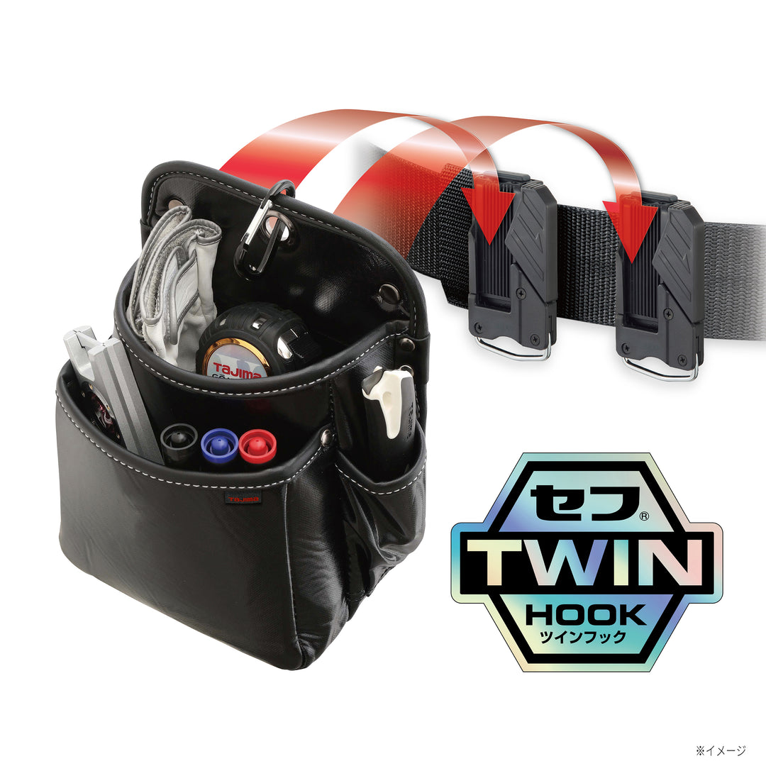 [SFKBN-DK2L2H] タジマ(TAJIMA) セフツイン腰袋 ナイロン 腰袋2段大 単品1個