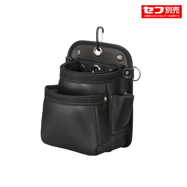 タジマ(TAJIMA) セフツイン腰袋 本革 腰袋2段小 SFKBK-2S2H
