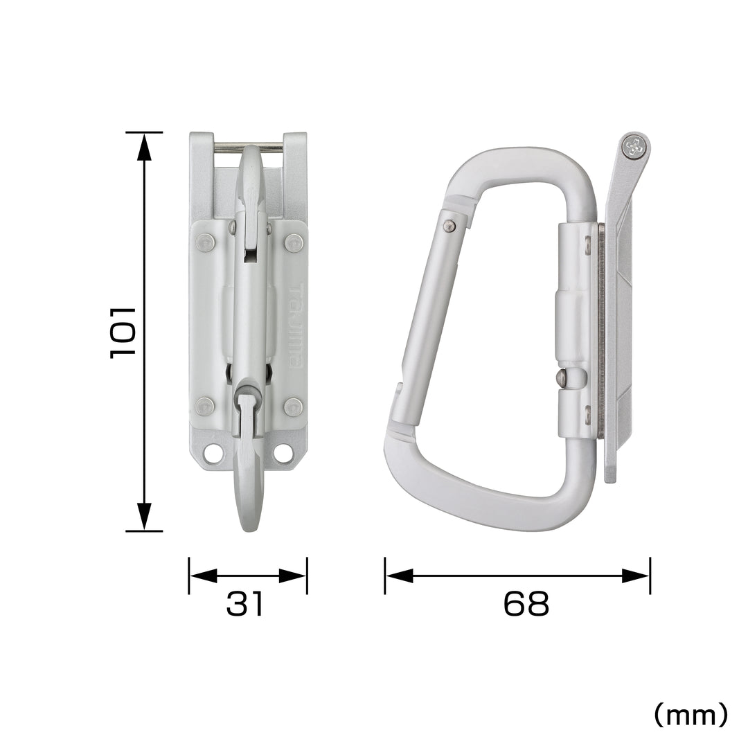 [SFPSKHA-CSF] タジマ(TAJIMA) カスタムセフホルダー用工具ホルダーアルミ スリムカラビナ小 折りたたみ 単品1個