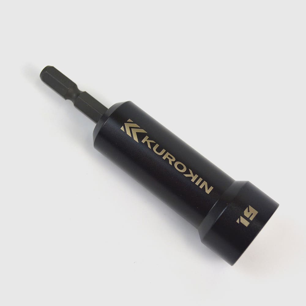 [512-19-BG] KUROKIN 黒金(Black & Gold) セミロングソケット H19×90 単品1個 - MisakaZoo