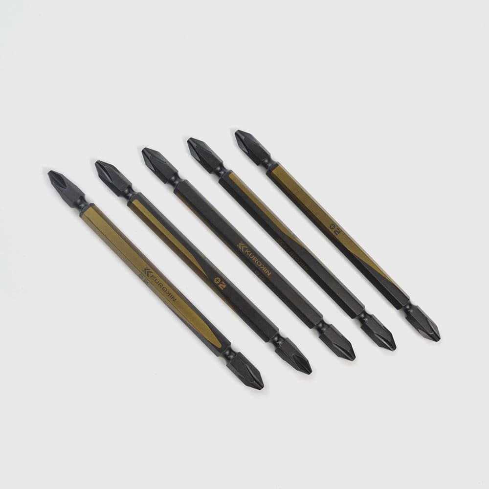 [5215-110-BG] KUROKIN 黒金(Black & Gold) 両頭ビット（５本組）+2×110mm 1セット