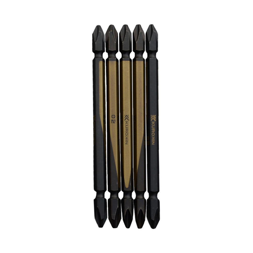[5215-110-BG] KUROKIN 黒金(Black & Gold) 両頭ビット（５本組）+2×110mm 1セット - MisakaZoo