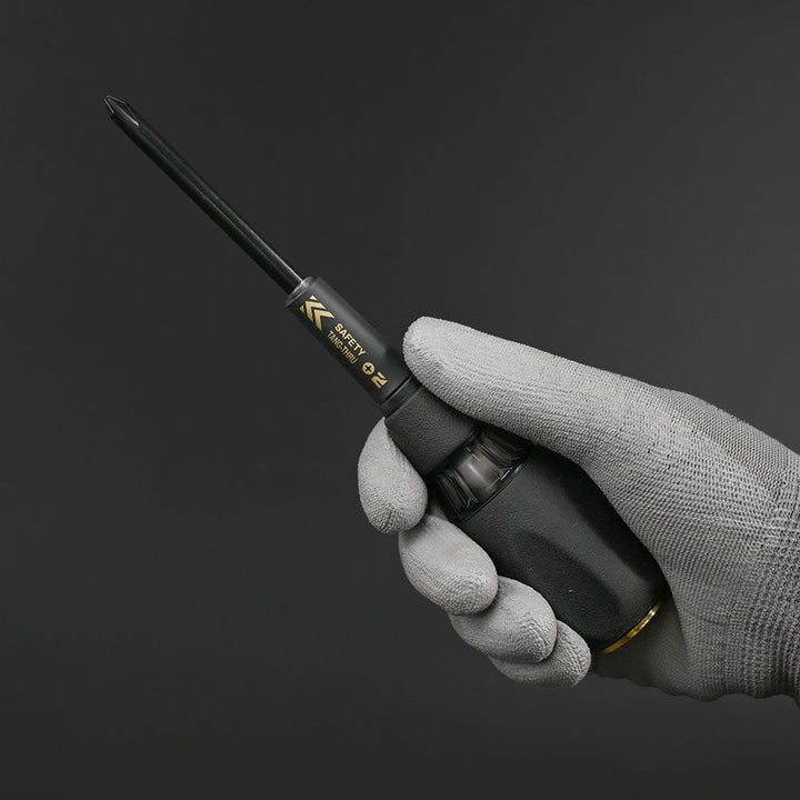[524SK-BG] KUROKIN 黒金(Black & Gold) 安全貫通ドライバー +2×100mm 単品1個 - MisakaZoo