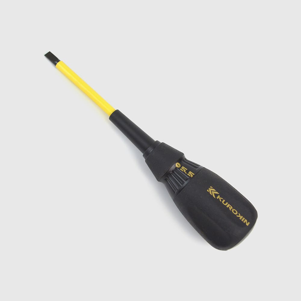[554D-BG] KUROKIN 黒金(Black & Gold) 電工ドライバー -5.5×100mm 単品1個 - MisakaZoo