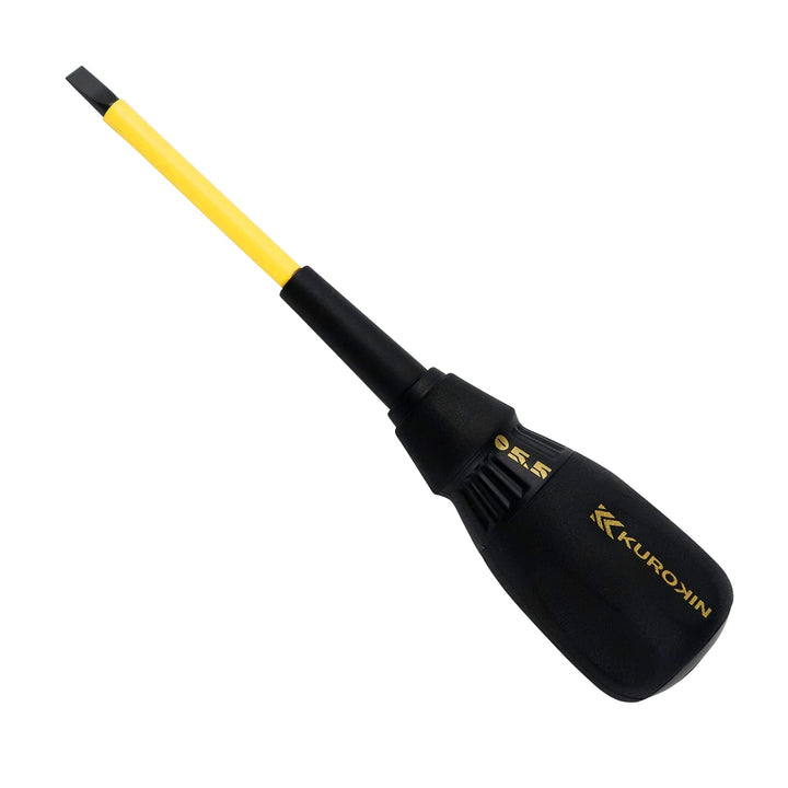 [554D-BG] KUROKIN 黒金(Black & Gold) 電工ドライバー -5.5×100mm 単品1個 - MisakaZoo