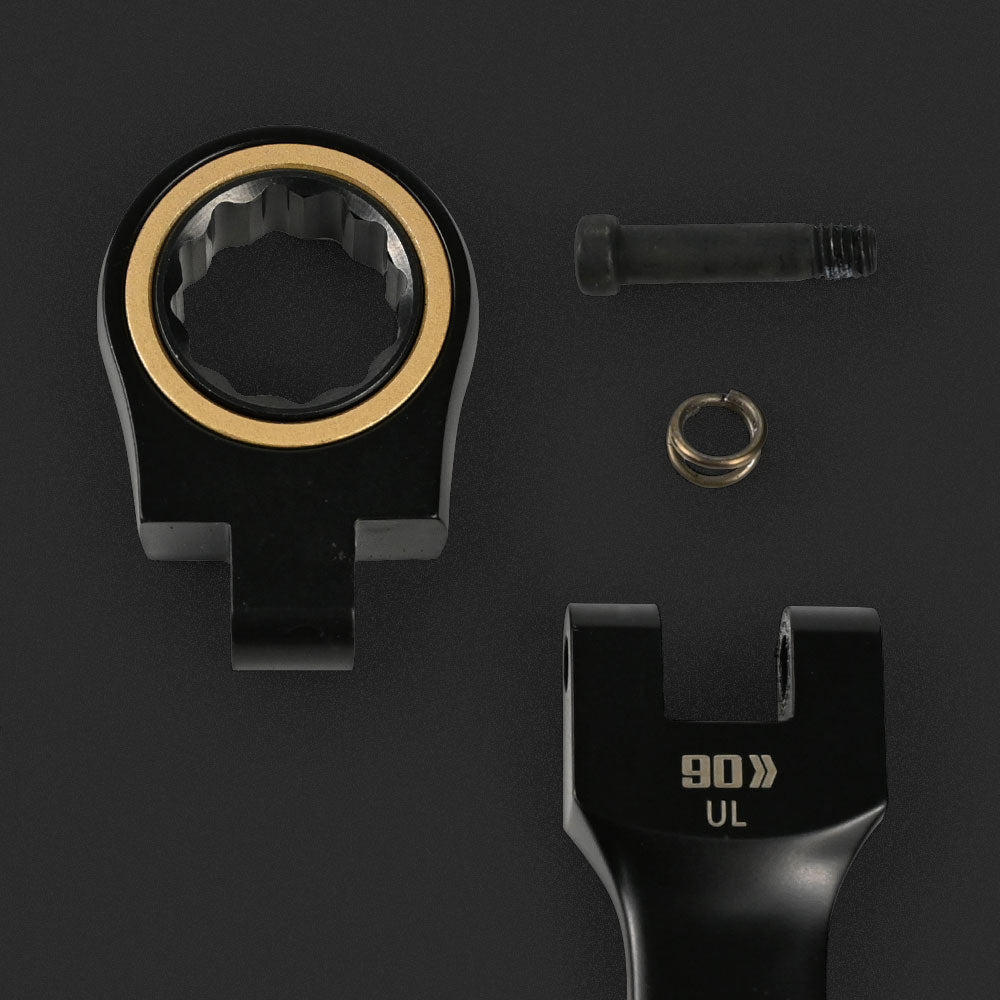 [CWL-7S-BG] KUROKIN 黒金(Black & Gold) 首振りラチェットコンビネーションレンチ7本セット 1セット