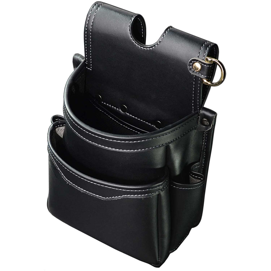 [AB-32BG] KUROKIN 黒金(Black & Gold) 腰袋薄型2段 LIGHT PU LEATHER SERIES 単品1個