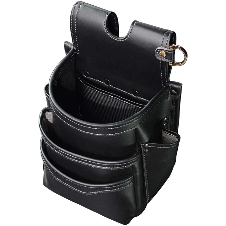 [AB-23BG] KUROKIN 黒金(Black & Gold) 腰袋3段 LIGHT PU LEATHER SERIES 単品1個